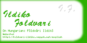 ildiko foldvari business card