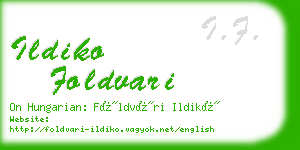 ildiko foldvari business card